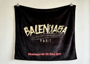 Balenciaga Paris Gold Brushstroke Flannel Sofa Throw Blanket BA153